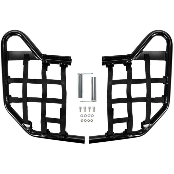 Aluminium Side Step Black Compatible with All Raptor 700 Models and Years Black Side Step with Black Webbing nets